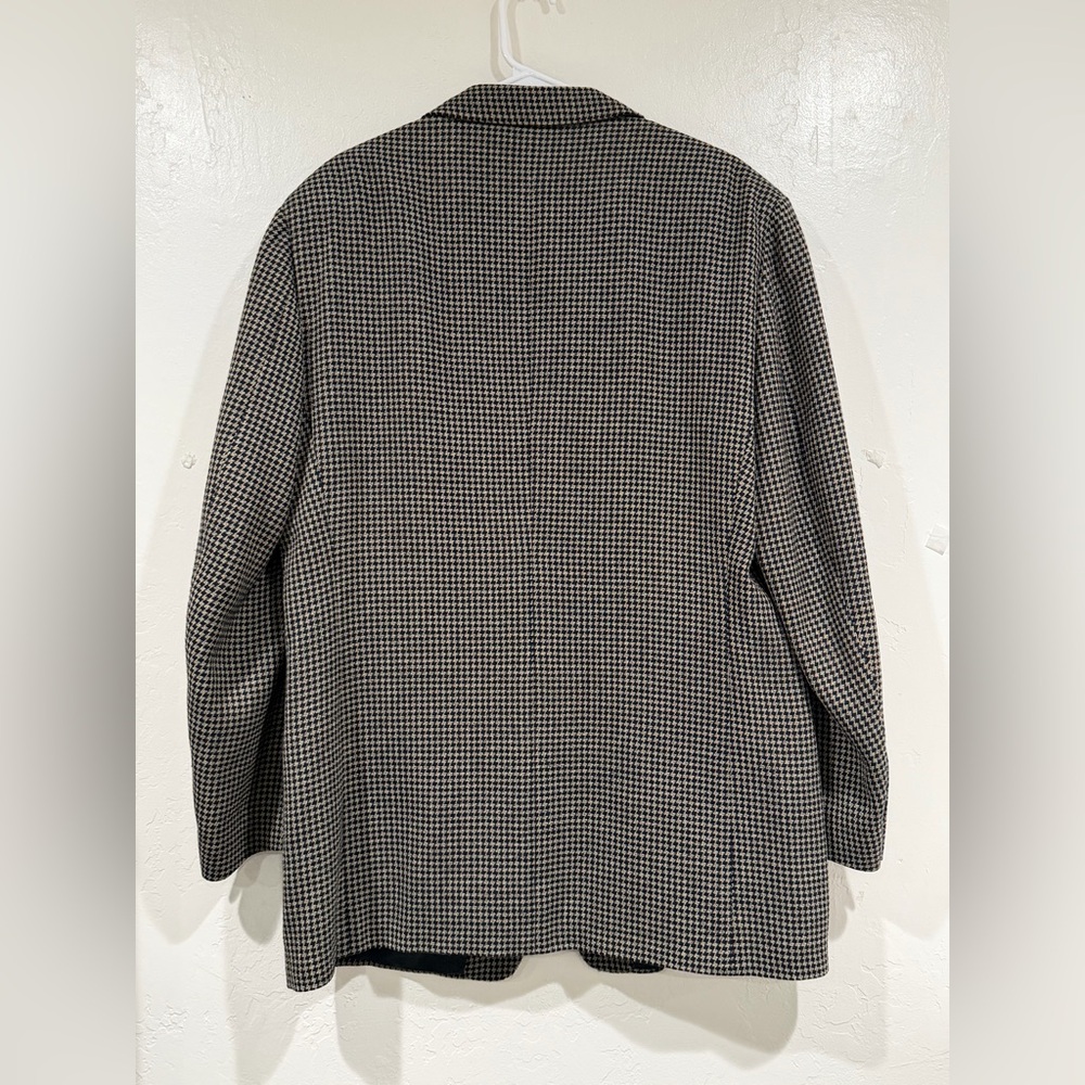 Ermenegildo Zegna Men Houndstooth Brown Tweed Check Blazer XL 100% Wool REG FIT - Picture 3 of 9
